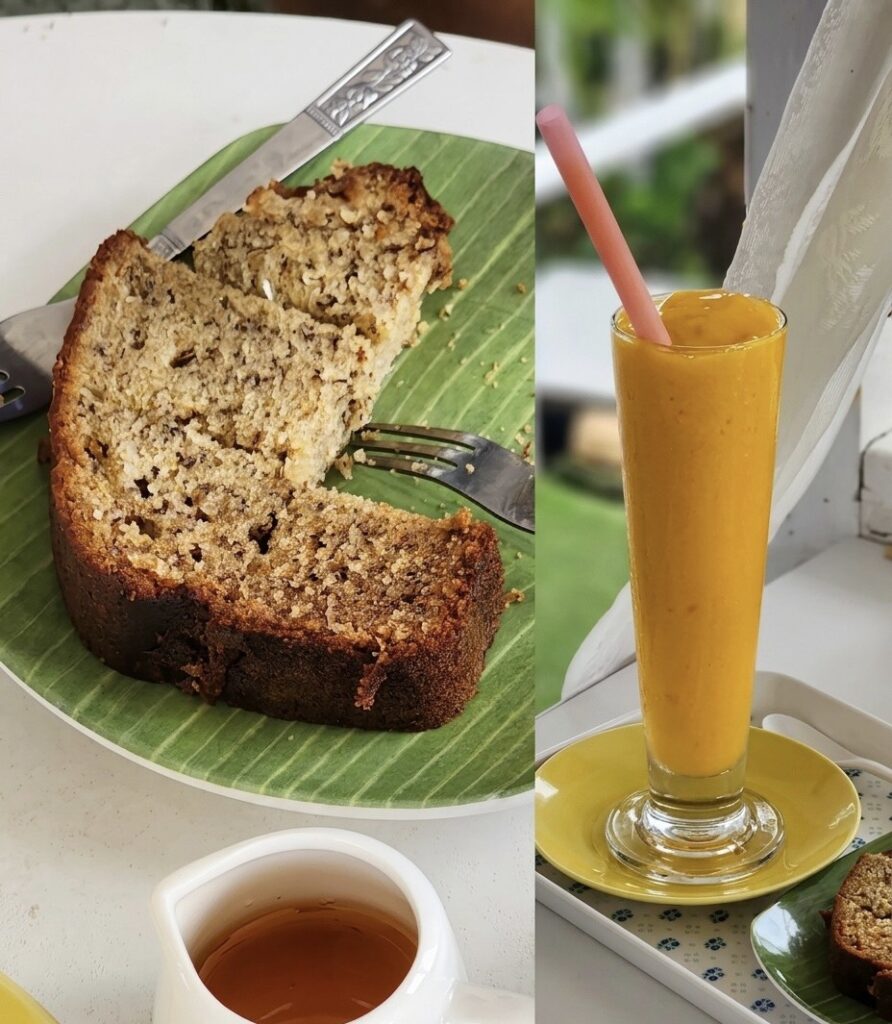 เมนูแนะนำ Beach Road Cafe เค้กกล้วยหอมและน้ำมะม่วงปั่น