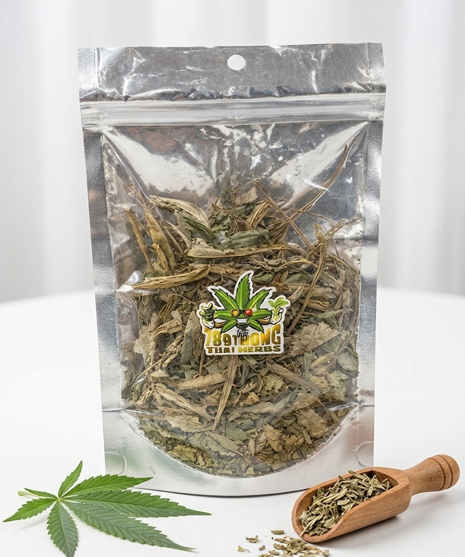 ใบกัญชาอบแห้งสำหรับชงชาสมุนไพรธรรมชาติ-789-thong-thai-herbs ใบกัญชาอบแห้งสำหรับชงชาสมุนไพรธรรมชาติ แบรนด์ 789 Thong Thai Herbs บรรจุถุงซิปล็อค